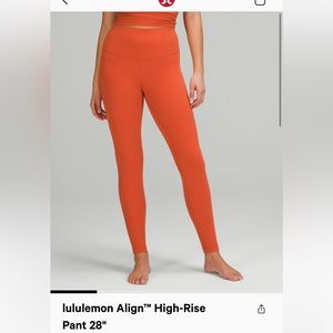 NWOT LULULEMON ALIGN HR PANT CANYON ORANGE
